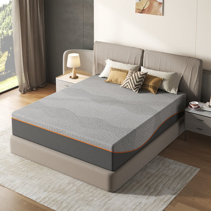 Queen Size Mattress,10 Inch Memory Foam Mattress, Fiberglass Free, Medium Feel, Breathable Cooling Layers, Certified Safe Materials
