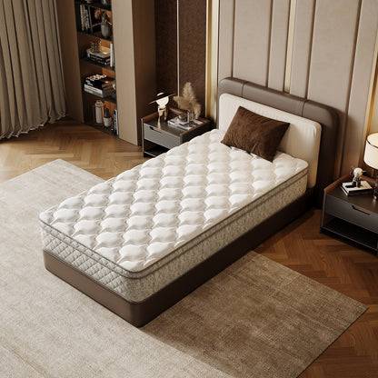 Twin Size Mattress,12 Inch Hybrid Twin Mattress in a Box with Memory Foam and Pocket Spring for Pressure Relief & Comfort Sleep & Zoned Support, Medium Firm,CertiPUR-US & OEKO-TEX
